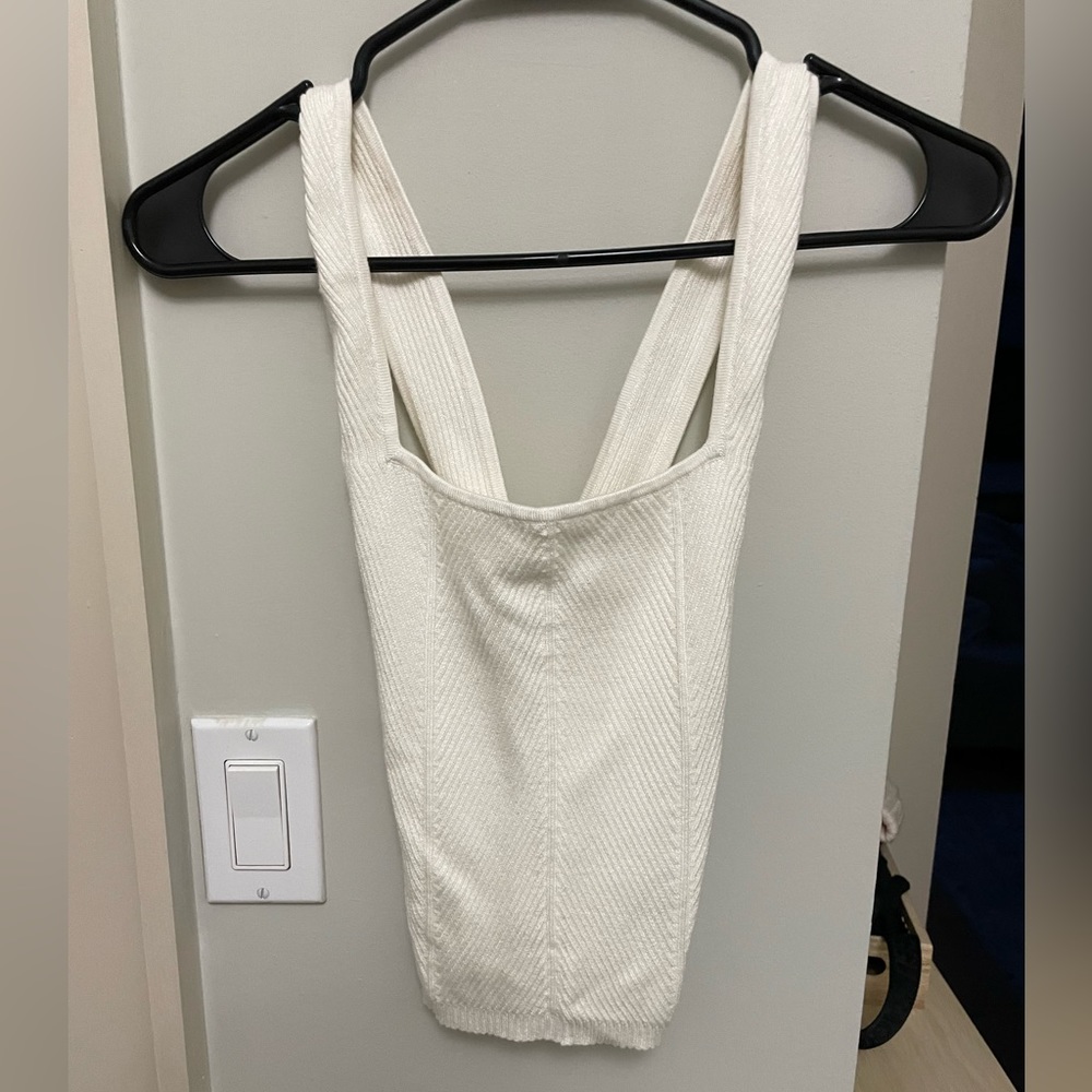 Abercrombie white knit tank top